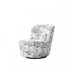 CHAIR SWIVEL GRAFITY FACES BLACK AND WHITE 